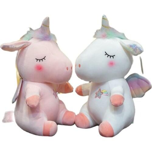 45cm New Cute Rainbow Unicorn Moving Ear Plush Stuffed Toy Bunny Cartoon Doll Super Soft Decor Sweet Kawaii Accompany Kids' Gift