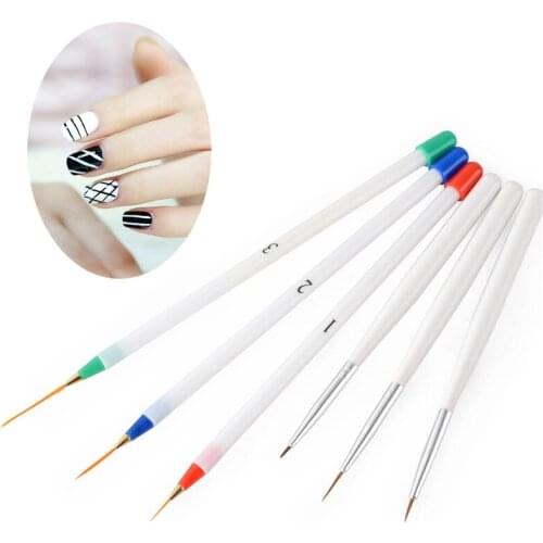 6PCs/Set Acrylic French Nail Art Pen Brush Painting Drawing Liner Manicure Tools For Nail Tool