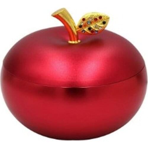 Aluminum Apple Ashtray Creative Apple Ashtray Vehicle Ashtray Decoration Ashtray Decorative Box Ashtrays With Lids (Rose Gold)