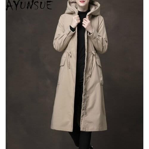 AYUNSUE 2020 Duck Down Jacket Female Winter Coat Women Parka Hooded Autumn Long Windbreaker Down Jackets for Women Parkas KJ5755