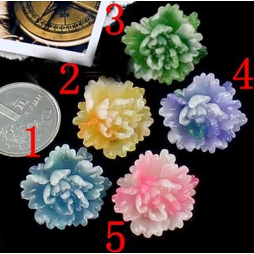 Free shipping 26mm 5 color optional Resin Flower Cabochon Flat back Jewelry Accessorie by 6PCS/LOT 009005071