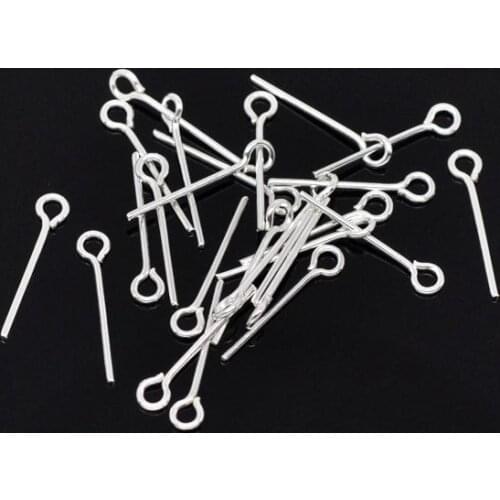 DoreenBeads 800PCs Silver color Eye Pins 18x0.7mm(21 gauge)