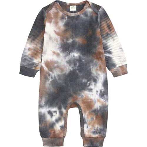 Baby Tie-dye printing Rompers Newborn Baby Boys Girls Colorful Rainbow Romper Jumpsuit Long Sleeve ropa-bebe Rompers Clothes
