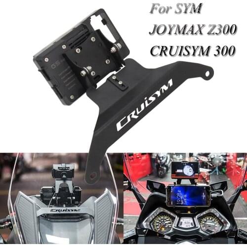 For SYM JOYMAX Z 300 2018-2019 CRUISYM 300 2017 2018 2019 Motorcycle Bar Mobile Phone bracket GPS front Stand Holder Smartphone
