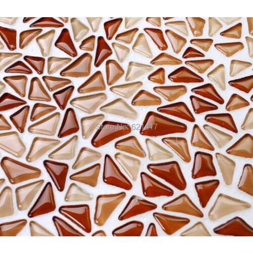 Red white baroque pattern crystal glass mosaic tiles HMGM1138B for mesh backing bathroom wall floor kitchen backsplash tile