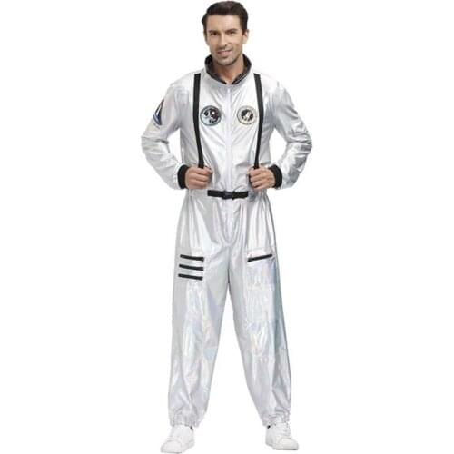Man Women Space Astronaut Spaceman Pilot Halloween Cosplay Costume Couples Party Fancy Dress