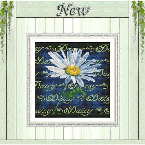 Daisy flowers decor Paintings Counted Print on the canvas DMC 14CT 11CT DIY Chinese Cross Stitch Needlework Kits Embroidery Sets
