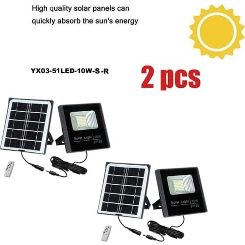 2pcs 51leds High Power Solar Wall lamp smart on at night Street Light Outdoor Waterproof Energy Saving Garden Yard Security Nigh