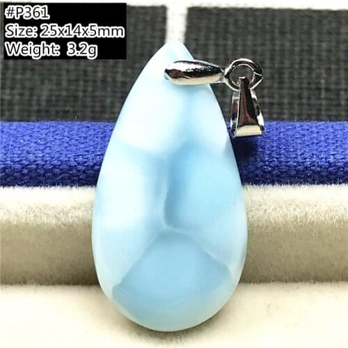 Natural Blue Larimar Pendant Jewelry For Women Lady Man Crystal Silver Luck Love Gift Water Drop Beads Water Pattern Stone AAAAA