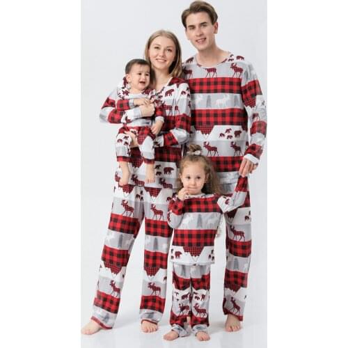 2021 New Family Matching Outfits Clothes Christmas Home Sleeping Suits Sleepwear For Women Girls Kid Parents-Child Baby Men