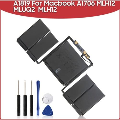 Original Replacement Battery 4314mAh A1819 For Macbook A1706 MLH12 MLUQ2 MLH12 Laptop Batteries