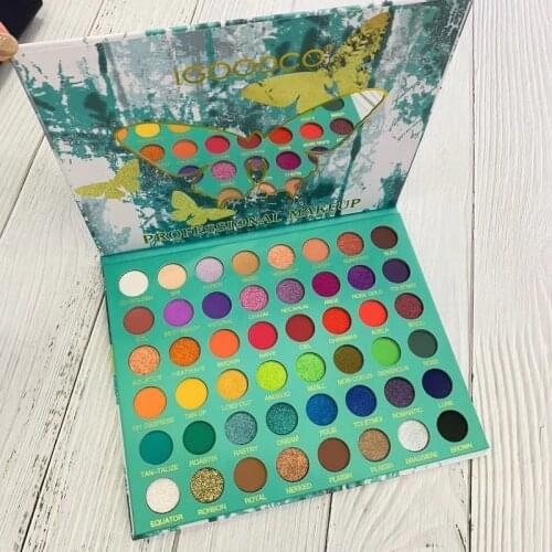 48 Colors Butterfly Eyeshadow Palette Pearly Matte Sequins Waterproof Non-Tipping Easy-To-Color Eyeshadow Palette
