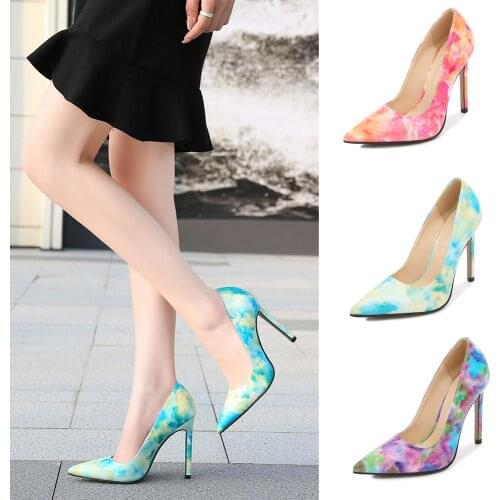 Sexy Slim Heel Pumps Plus Size 35-46 Painting Colorful Patent Leather Mens Heels Drag Queen Trans Queer Date Party Women Shoes