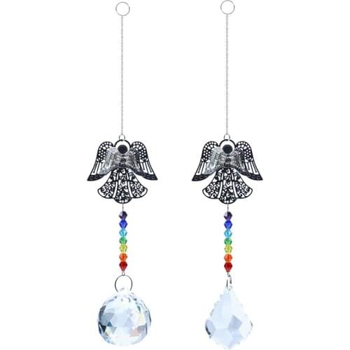 Lighting Metal Crystal Curtain Hanging Home Garden Car Pedant Rainbow Maker Drops Hang for Window