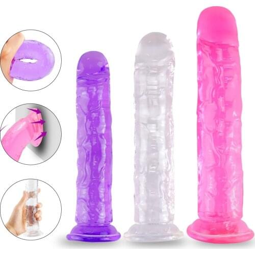 Realistic Dildo Soft Penis Suction Cup Female Masturbation G-spot Orgasm Anal Butt Flexible Dildo Massager Sex Toys For Women