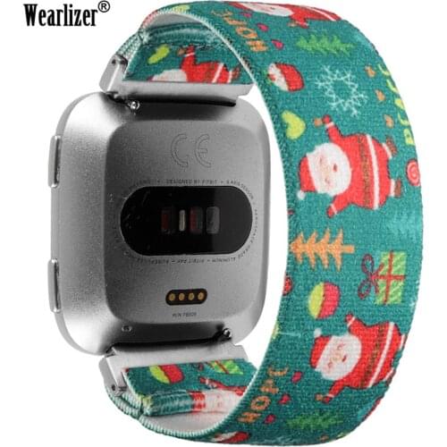 Wearlizer Christmas Watchband for Fitbit Versa Christmas Watch Straps Watch Band Christmas Women Replacement Wristband Accessory