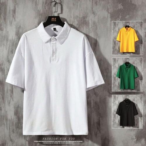 Summer New Classic Mens Polo Shirts Cotton Soft Short Sleeve Polo Shirts Black White Yellow Green 4XL 5XL