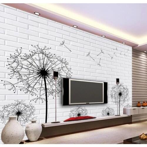 Modern Custom 3D Wallpaper Abstract hand drawn nostalgic dandelion tv background wall Living Room Wallpaper 3D Painting