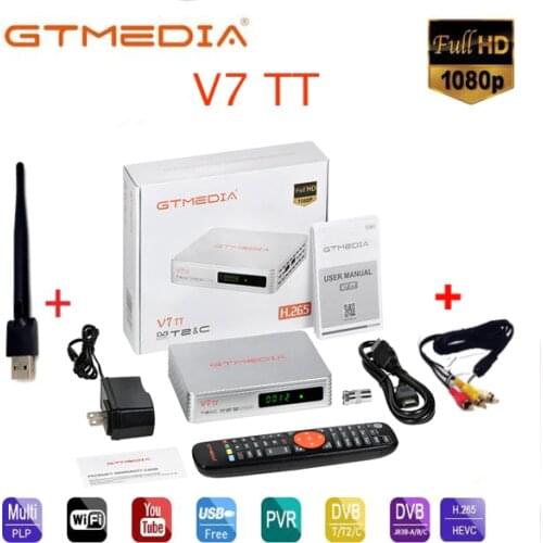 GTMEDIA V7 TT DVB-T/T2/Cable/J.83B Terrestrial TV Receiver 1080P Full HD Digital TV Box Decoder for multi PLP USB