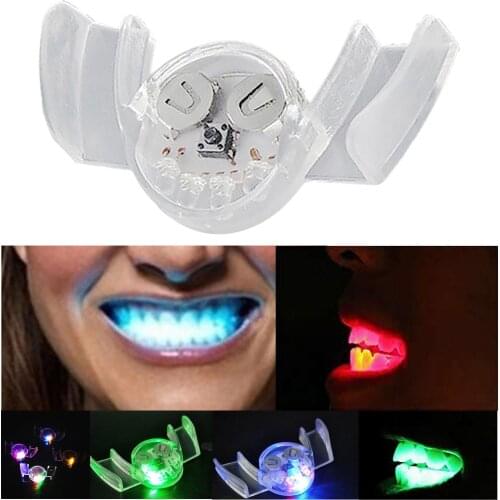 LED Flash Braces Flashing Flash Brace Mouth Guard Piece Glow Tooth LED Light Kids Children Toys luminescent toys Halloween Party