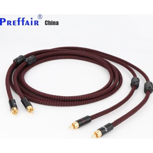 High Quality Preffair OFC Copper Fully shielding Analogue Audio Cable Phono RCA Interconnect Cable 2RCA-2RCA signal cable