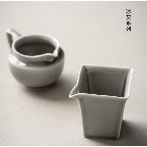 Japanese Tea Set Large Ceramic Fair Cup Fair Mug Fair Cup Handmade Ice Gray Glaze Tea Pot Simple Tea Pitcher Chahai Gongdaobei