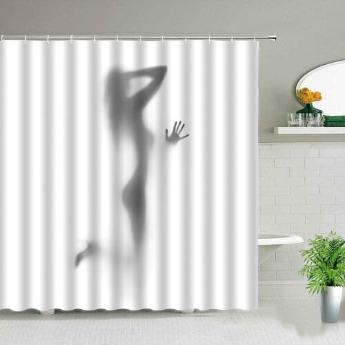 Sexy Woman Sunshine Beach Car Coconut Tree Shower Curtain Windproof Bathroom Decoration Home Furnishing
