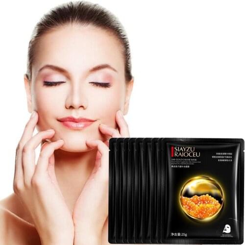 1 Pcs Gold Caviar Face Mask Deep Moisturizing Hydrating Shrink Pores Collagen Masks Easy to Absorb Skin Care Cosmetics