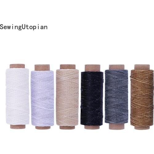 12/30/50M 150D 1mm Leather Waxed Thread Cord for DIY Handicraft Tool Hand Stitching Thread Flat Waxed Leather Sewing Thread Line