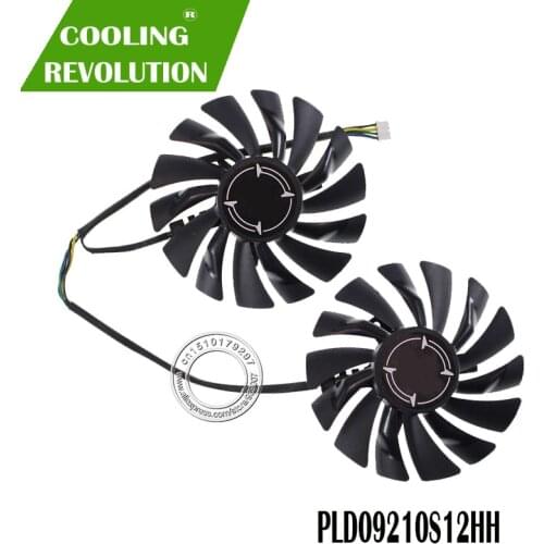 2PCS/SET PLD09210S12HH DC12V 0.40A 4PIN graphics card fan