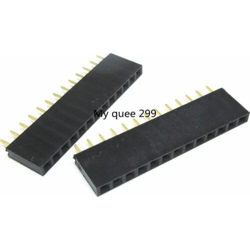 Free shipping 20 pcs 13P 2.54mm Female Header Single Row Straight Pin Socket 1*13 Strip Pitch Connector