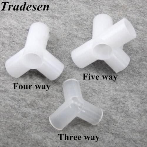 4pcs Plastic Inner Diameter 12mm 16mm 20mm 25mm PE Tee Connector Four Five Way Joint PVC Pipe Adapter Wardrobe Fittings