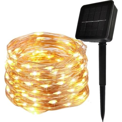 50-200 LED Solar Power Strip Rope Lights Fairy String Light Xmas Outdoor Light