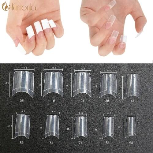 500PCS Manicure False Nails Half Acrylic Coffin French False Nail Tips Transparent White Artificial Fake Nails Colored Display