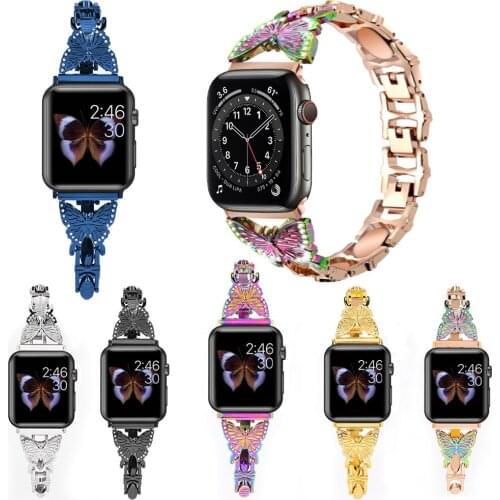 Jewelry Wristband for apple watch se band series 6 5 4 3 38mm 40mm 42mm 44mm Women Dressy bling for iwatch Stainless Steel strap