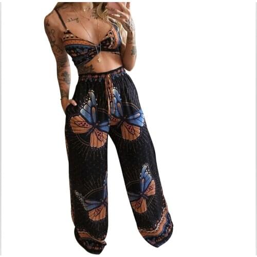 Two-Piece Wide-Leg Pants, Unique Style, Exquisite, Eye-Catching, Fashionable And Charming