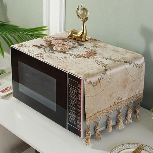 Household Kitchen Jacquard Tassel Microwave Oven Dust Cover Cover owel Electric Oven Cover Oil-proof Microwave Oven Cover