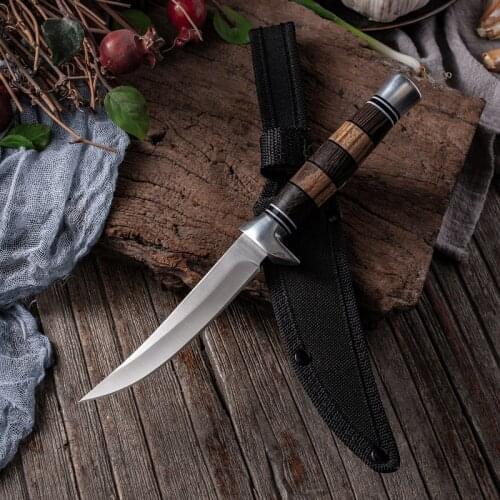 Fish Fillet Fish Knife Boning Butcher Knife Slaughter Peeling Pig Hammer Stainless Steel Barbecue Meat Kitchen Knife 8.8 inch