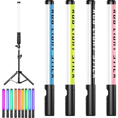 RGB Photographic Lighting Stick USB Rechargeable Handheld Light Wand With 2m Tripod Holder Stand RGB Fill Lamp For Party Wedding
