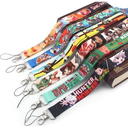 JY269 Cartoon Rabbit Anime Attacking Giant Full-time hunter Lanyards Neck Strap webbing ribbon Phone Key ID Card Holder Lanyard