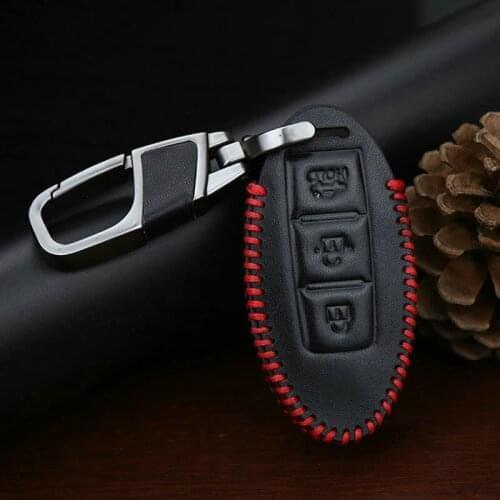 Leather Car Key Cover Key Ring Holder For Nissan Qashqai J10J11 X-Trail t31t32 kicks Tiida Pathfinder Murano Note Juke Infiniti
