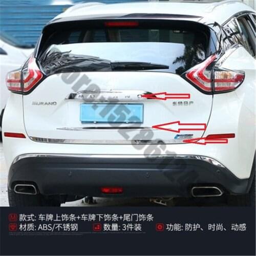 ABS Rear Trunk Lid Cover Trim Rear Door Tailgate Trim Rear window wiper cover Trim Car-styling for nissan Murano 2015-2020