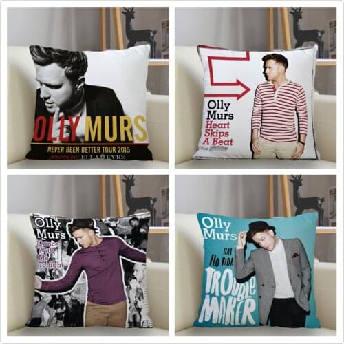 Musife Custom Olly Murs Pillowcase Home Decoration 45*45cm Zipper Square Pillowcase Throw Pillow Cover Drop Shipping