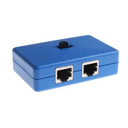 Mini 2 Ports Rj45 Inner/External Network Switch Splitter Box Avoid Cable Plug