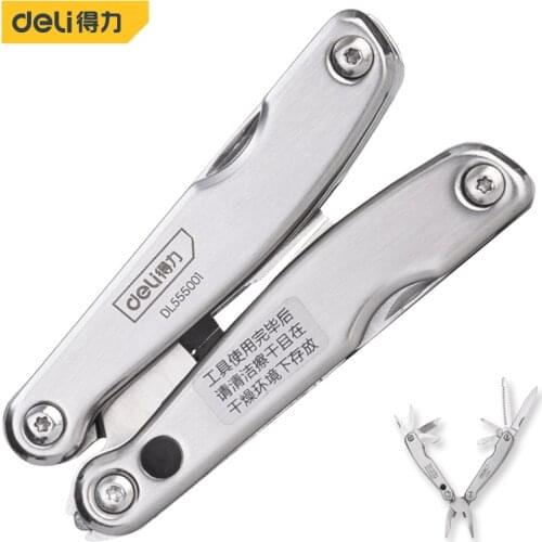 Deli Multitool Folding Knife Survival Tools Plier Pocket Scissors Camping Fishing Combine Multifuntional Pliers Screwdriver Saw