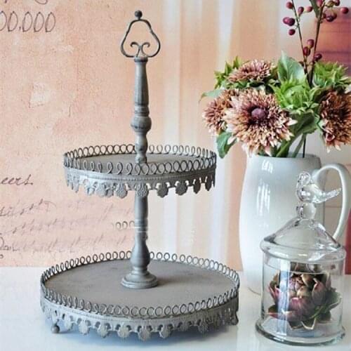 Wholesale American country to do the old wrought iron floor plate fruit cake plate