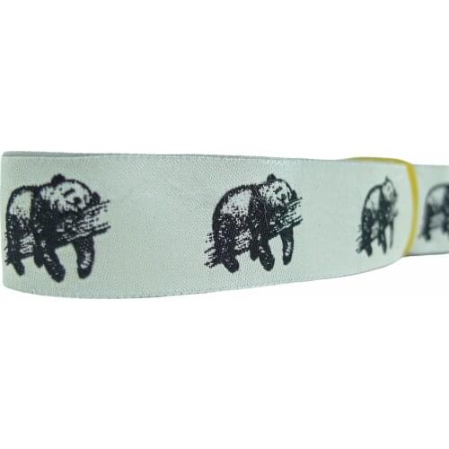 10 Meters 7/8'' 22mm Panda Pattern Dog Collar Woven Jacquard Ribbon
