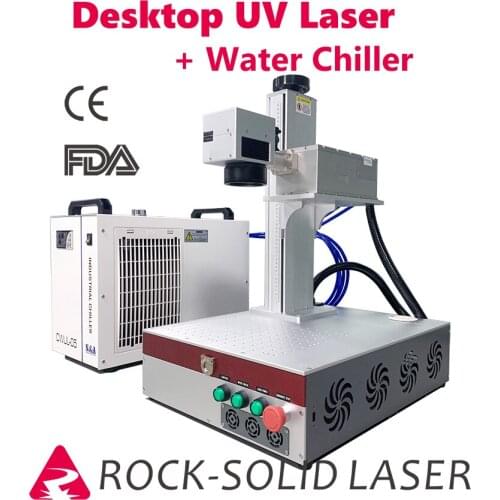 Mini 3W UV Portable Laser Marking Machine JPT 355nm Source All in one Laser Marker Water Chiller Cooling for Glass Plastic Wood