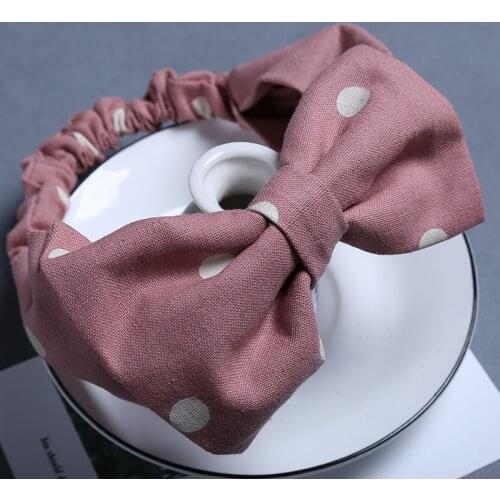 1PCS Denim fabric Wave point headband for newborn girl hair band elastic Kids Hair accessories cotton BowKnot headwear