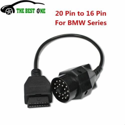 High Recommend Black 20 Pin Round to 16 Pin Female OBD2 OBDII Diagnostics Converter Connector Adapter Cable For BMW Series